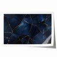 Glamorous Blue and Gold Abstract Wall Art – Luxury Modern Decor