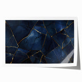 Glamorous Blue and Gold Abstract Wall Art – Luxury Modern Decor