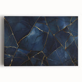 Glamorous Blue and Gold Abstract Wall Art – Luxury Modern Decor