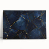 Glamorous Blue and Gold Abstract Wall Art – Luxury Modern Decor