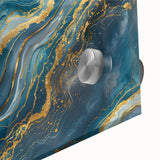 Glamorous Teal and Gold Abstract Wall Art – Luxury Modern Glam Decor