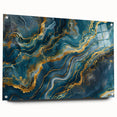 Glamorous Teal and Gold Abstract Wall Art – Luxury Modern Glam Decor