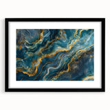 Glamorous Teal and Gold Abstract Wall Art – Luxury Modern Glam Decor