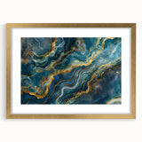 Glamorous Teal and Gold Abstract Wall Art – Luxury Modern Glam Decor
