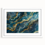 Glamorous Teal and Gold Abstract Wall Art – Luxury Modern Glam Decor