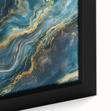 Glamorous Teal and Gold Abstract Wall Art – Luxury Modern Glam Decor