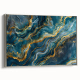 Glamorous Teal and Gold Abstract Wall Art – Luxury Modern Glam Decor