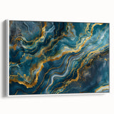 Glamorous Teal and Gold Abstract Wall Art – Luxury Modern Glam Decor