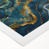 Glamorous Teal and Gold Abstract Wall Art – Luxury Modern Glam Decor