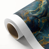 Glamorous Teal and Gold Abstract Wall Art – Luxury Modern Glam Decor