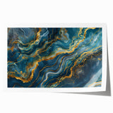 Glamorous Teal and Gold Abstract Wall Art – Luxury Modern Glam Decor