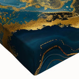 Glamorous Teal and Gold Abstract Wall Art – Luxury Modern Glam Decor