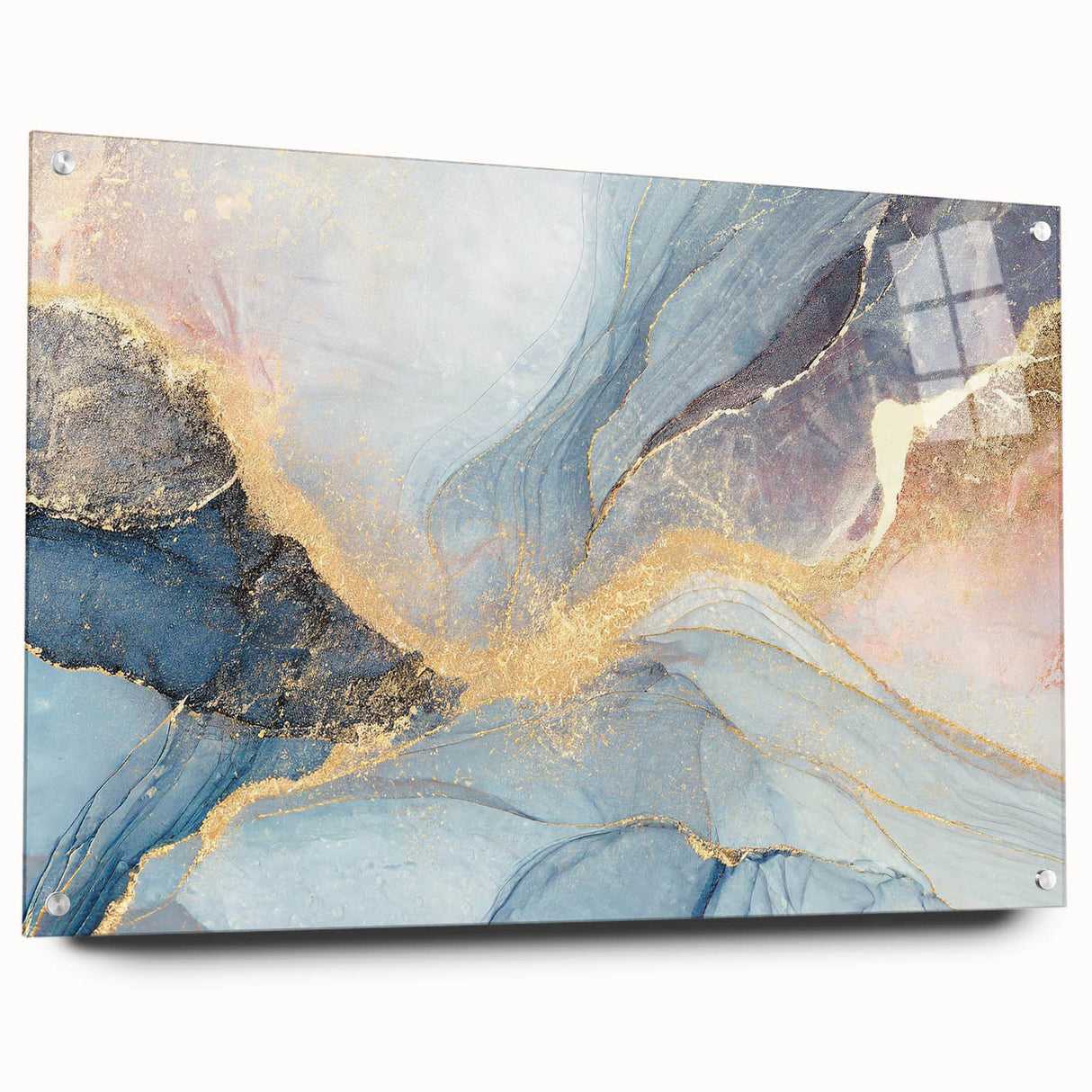 Glamorous Pastel and Gold Abstract Wall Art – Luxury Modern Decor