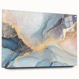 Glamorous Pastel and Gold Abstract Wall Art – Luxury Modern Decor