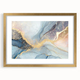 Glamorous Pastel and Gold Abstract Wall Art – Luxury Modern Decor