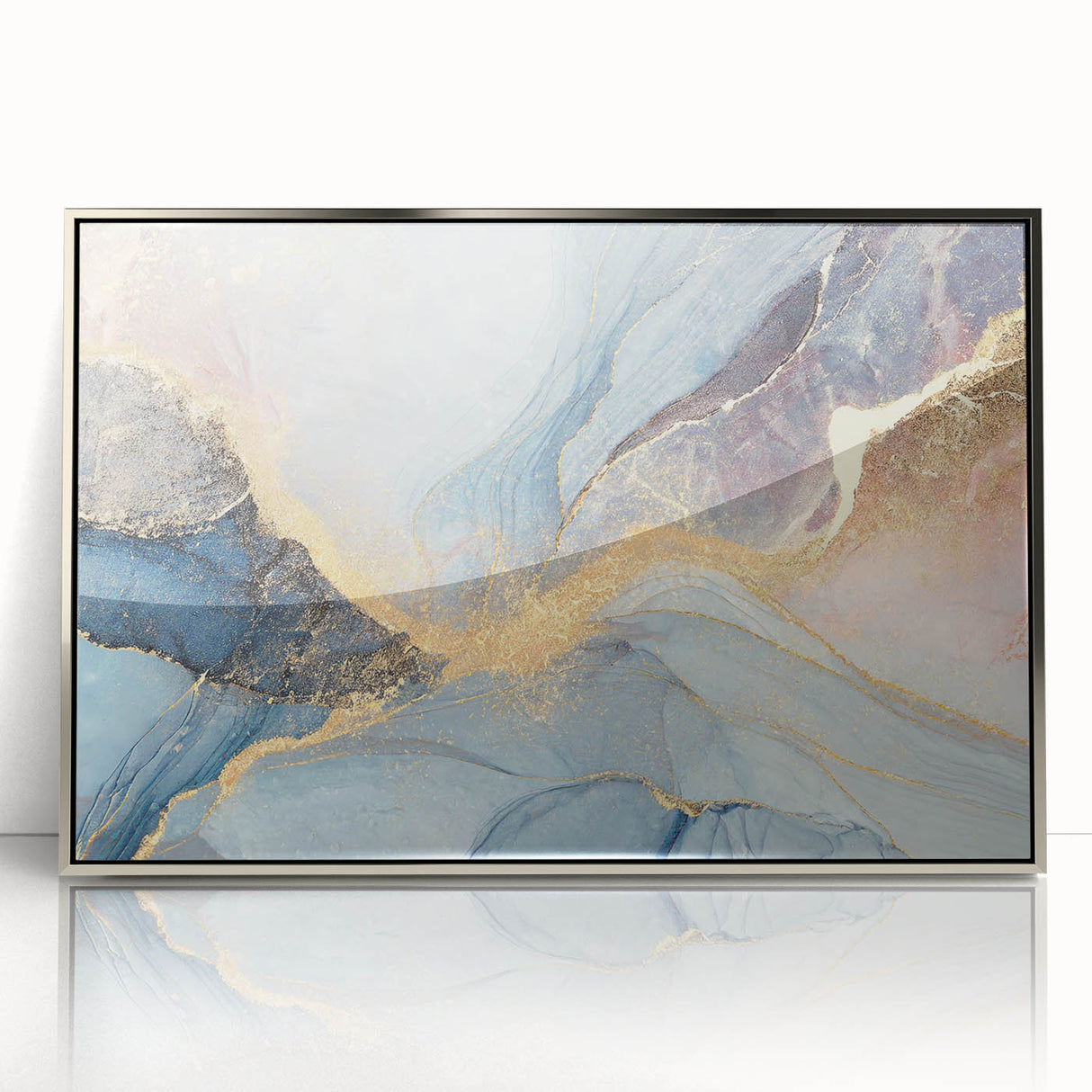 Glamorous Pastel and Gold Abstract Wall Art – Luxury Modern Decor