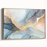 Glamorous Pastel and Gold Abstract Wall Art – Luxury Modern Decor