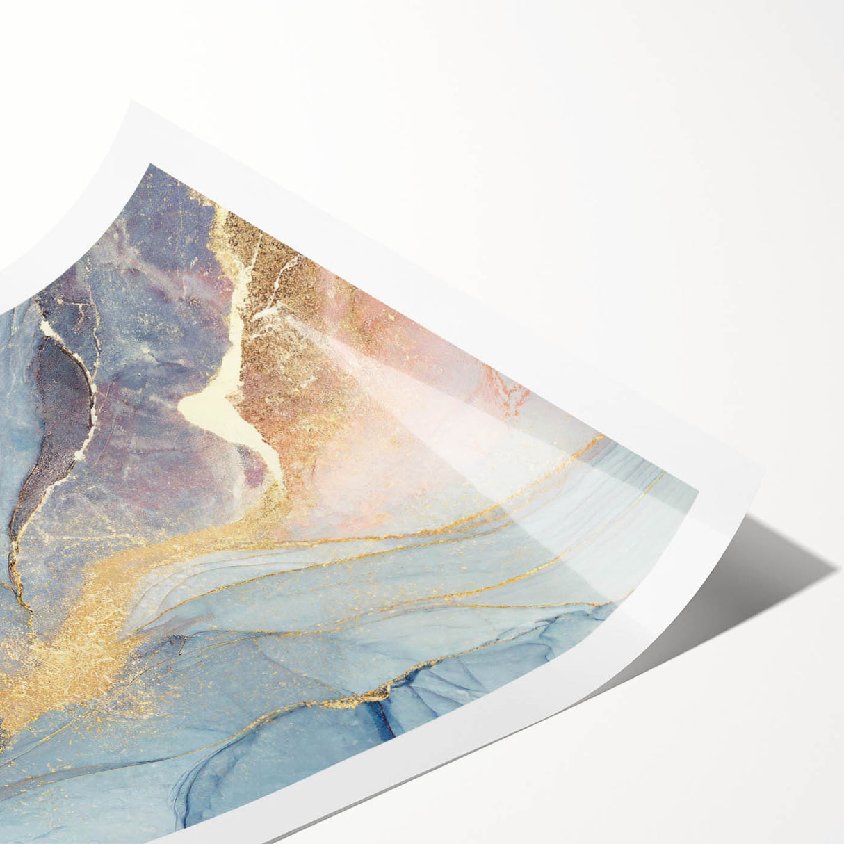 Glamorous Pastel and Gold Abstract Wall Art – Luxury Modern Decor