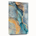 Teal & Gold Marble Abstract Art – Luxurious Glam Wall Décor Statement
