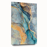 Teal & Gold Marble Abstract Art – Luxurious Glam Wall Décor Statement