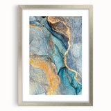 Teal & Gold Marble Abstract Art – Luxurious Glam Wall Décor Statement