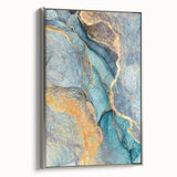 Teal & Gold Marble Abstract Art – Luxurious Glam Wall Décor Statement