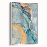 Teal & Gold Marble Abstract Art – Luxurious Glam Wall Décor Statement