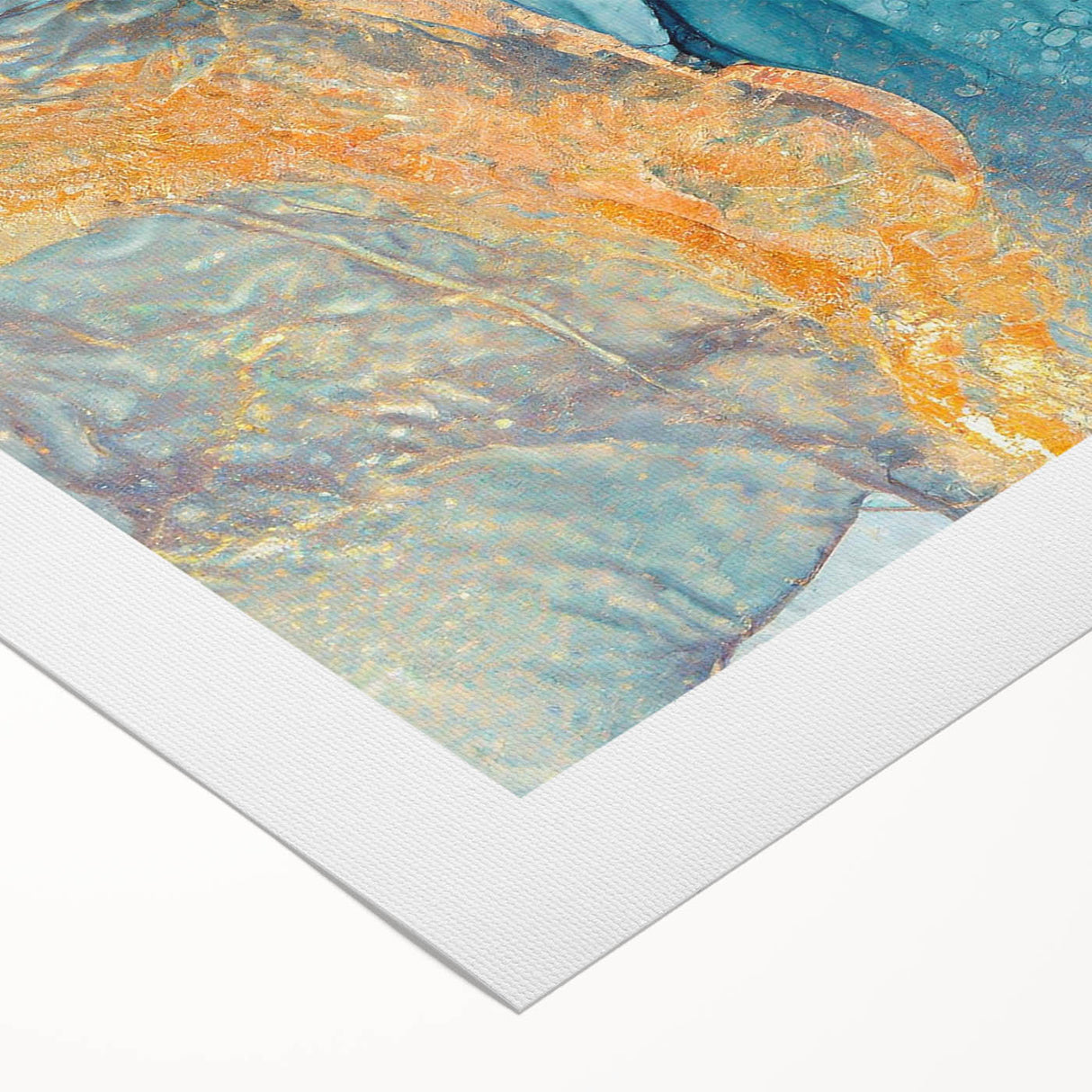 Teal & Gold Marble Abstract Art – Luxurious Glam Wall Décor Statement