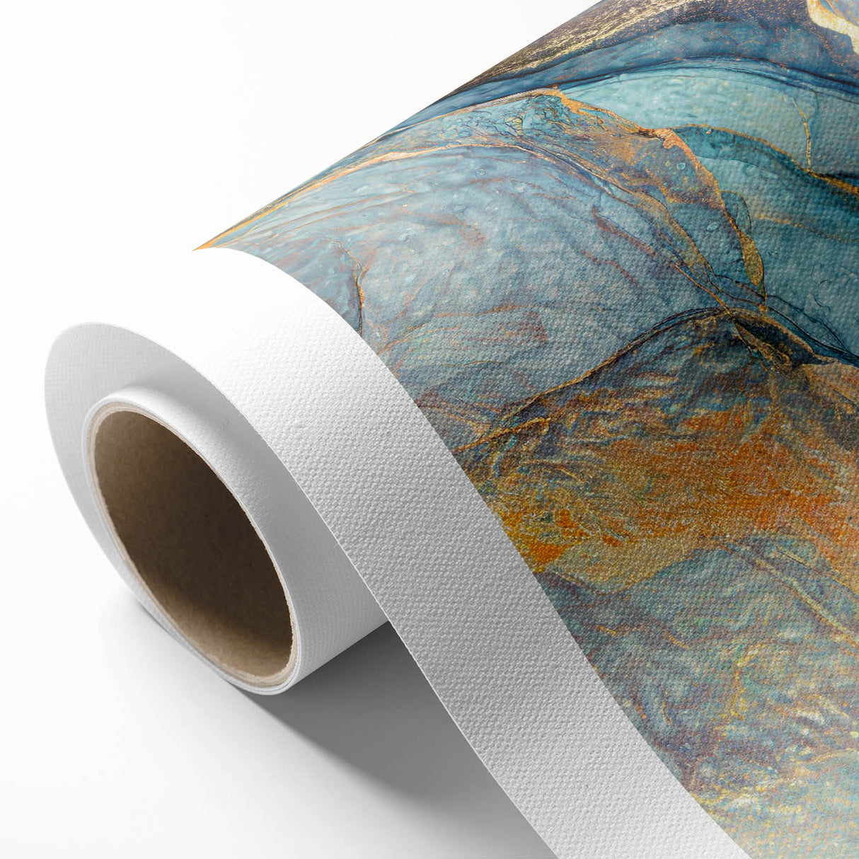 Teal & Gold Marble Abstract Art – Luxurious Glam Wall Décor Statement