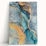 Teal & Gold Marble Abstract Art – Luxurious Glam Wall Décor Statement