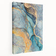 Teal & Gold Marble Abstract Art – Luxurious Glam Wall Décor Statement