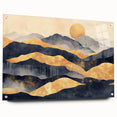 Glamorous Golden Mountain Wall Art – Luxury Modern Landscape Decor