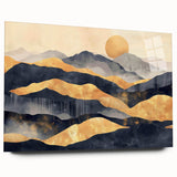 Glamorous Golden Mountain Wall Art – Luxury Modern Landscape Decor