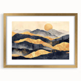 Glamorous Golden Mountain Wall Art – Luxury Modern Landscape Decor