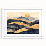 Glamorous Golden Mountain Wall Art – Luxury Modern Landscape Decor