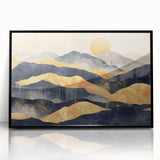 Glamorous Golden Mountain Wall Art – Luxury Modern Landscape Decor