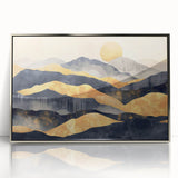 Glamorous Golden Mountain Wall Art – Luxury Modern Landscape Decor