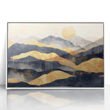 Glamorous Golden Mountain Wall Art – Luxury Modern Landscape Decor