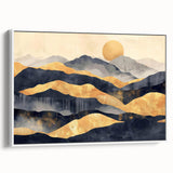 Glamorous Golden Mountain Wall Art – Luxury Modern Landscape Decor