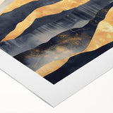 Glamorous Golden Mountain Wall Art – Luxury Modern Landscape Decor