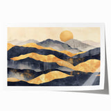 Glamorous Golden Mountain Wall Art – Luxury Modern Landscape Decor