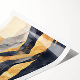 Glamorous Golden Mountain Wall Art – Luxury Modern Landscape Decor