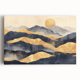 Glamorous Golden Mountain Wall Art – Luxury Modern Landscape Decor