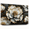 Glamorous Black and Gold Floral Wall Art – Luxury Modern Botanical Decor