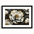 Glamorous Black and Gold Floral Wall Art – Luxury Modern Botanical Decor