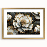 Glamorous Black and Gold Floral Wall Art – Luxury Modern Botanical Decor