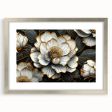 Glamorous Black and Gold Floral Wall Art – Luxury Modern Botanical Decor