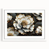 Glamorous Black and Gold Floral Wall Art – Luxury Modern Botanical Decor