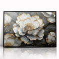 Glamorous Black and Gold Floral Wall Art – Luxury Modern Botanical Decor