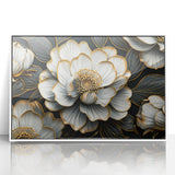 Glamorous Black and Gold Floral Wall Art – Luxury Modern Botanical Decor